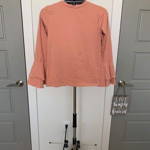 Peyton Bre Peach Bell Sleeve Top Size 16